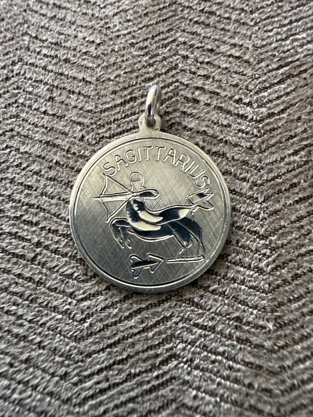 Vintage Sterling Silver Sagittarius Zodiac Pendant Necklace